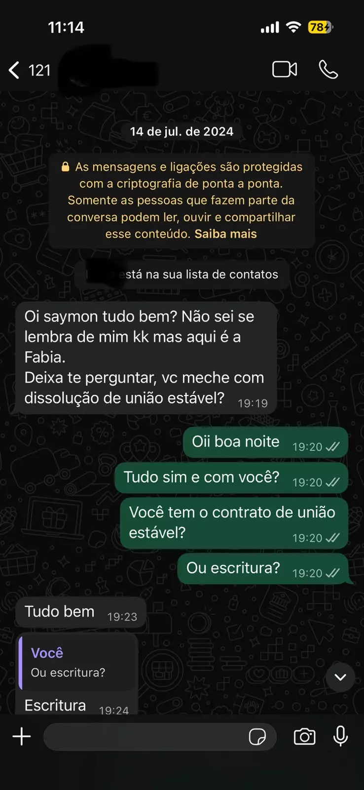 Print após conclusão da dissolução de união estável